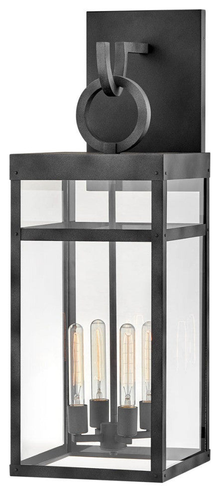 Porter Extra Large Wall Mount Lantern in Aged Zinc