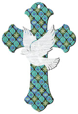 White Doves Cross Ornament