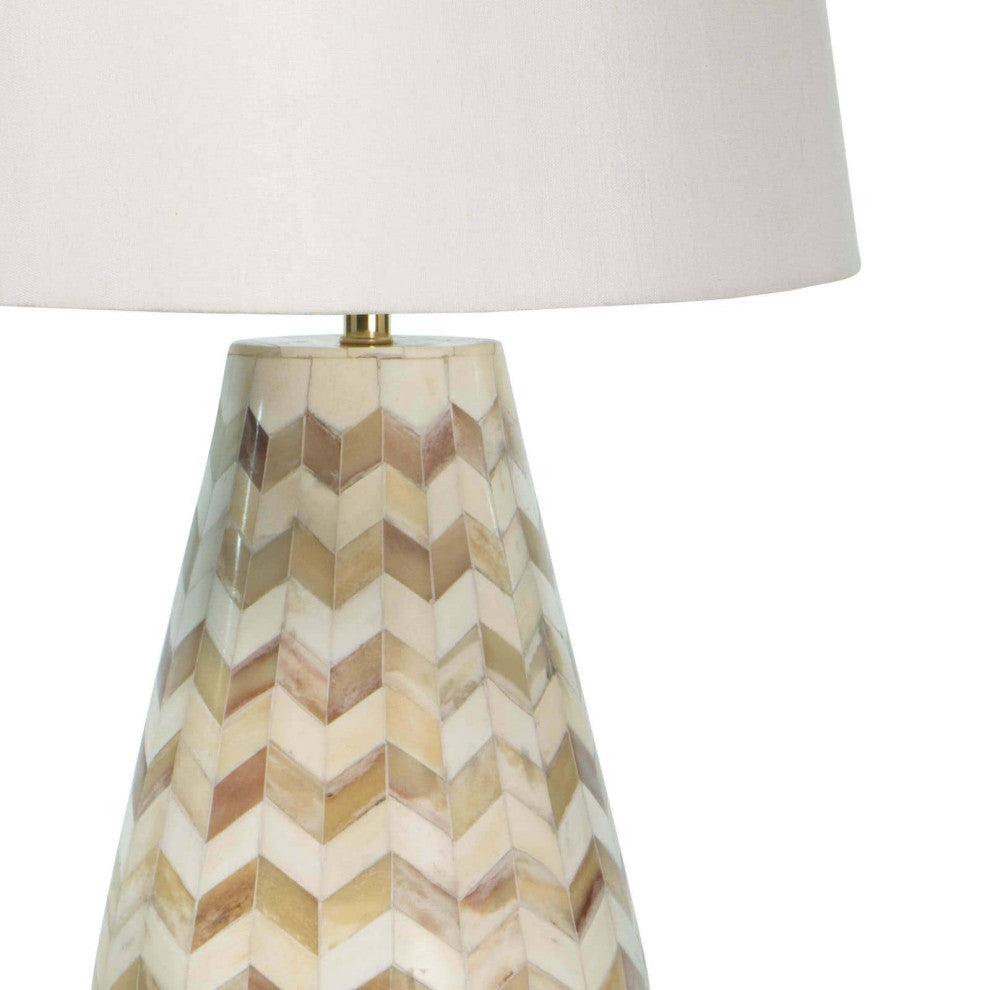 Cassia Chevron Table Lamp, Neutral