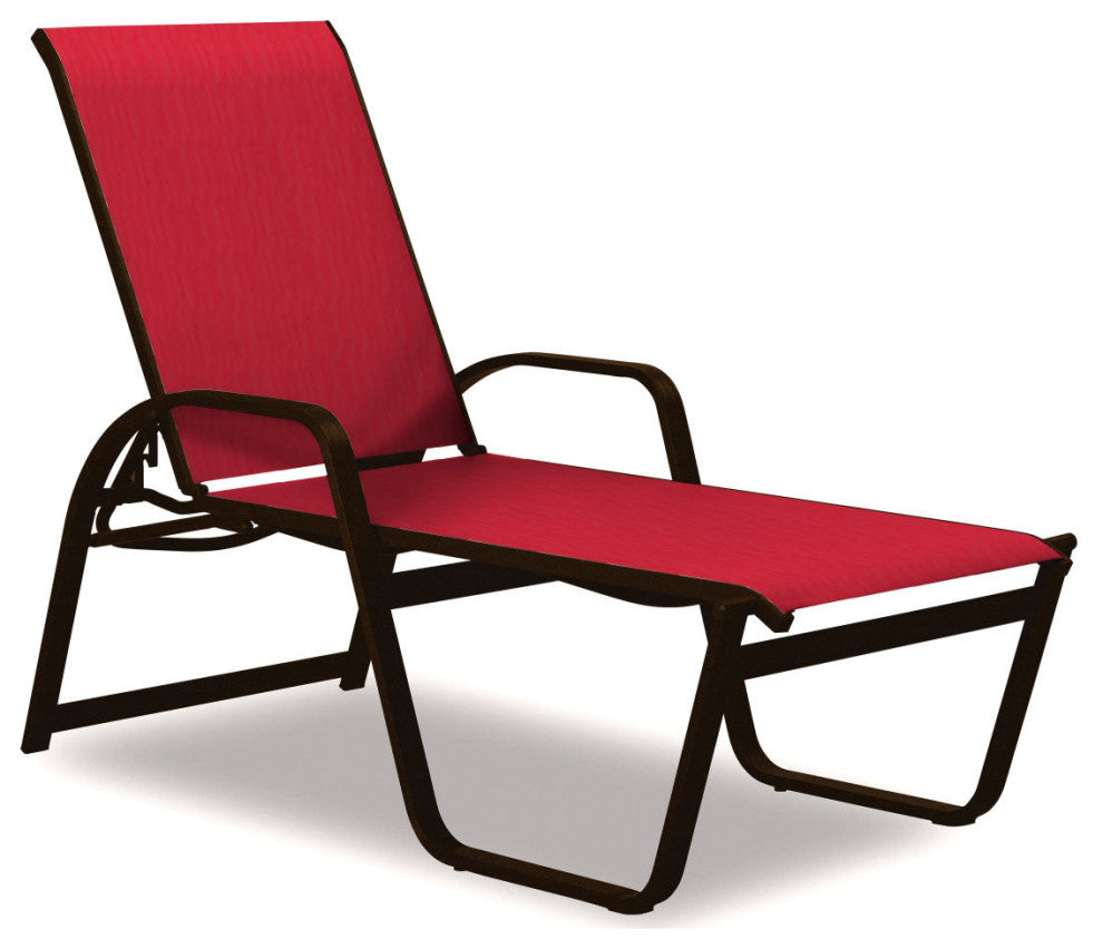 Aruba II 4-Position High Bed Chaise, Textured Kona, Red