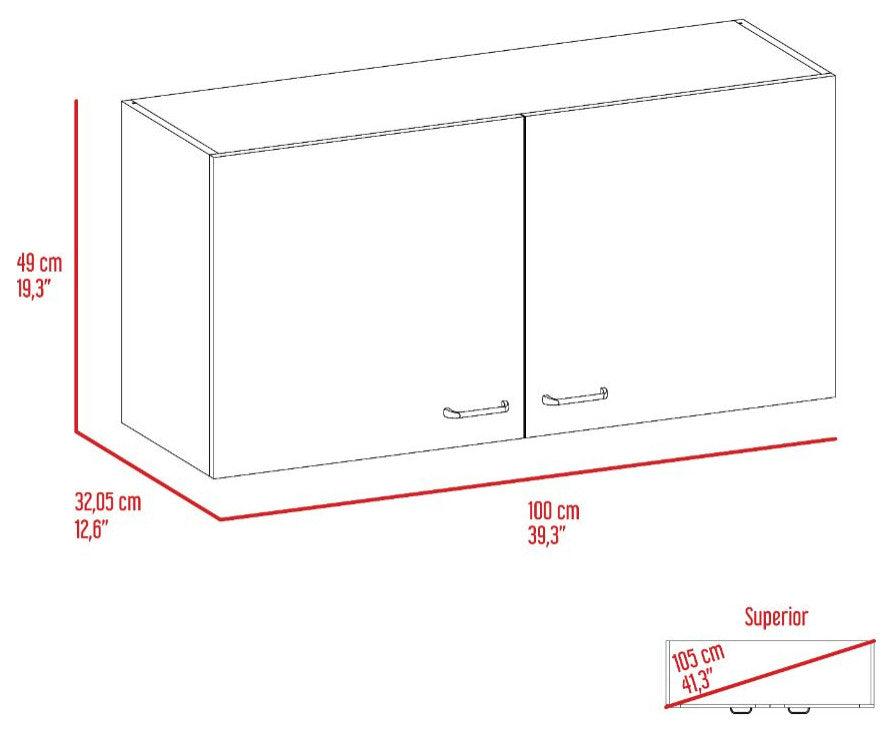 Wall Cabinet Toran, Kitchen, White / Light Gray