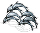 Amaia Dolphin School Metal Dolphins Wall Sculpture