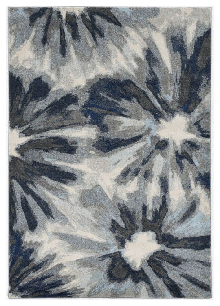 KAS Stella 6265 Ivory Blue Splash Area Rug, 7'10"x10'10"