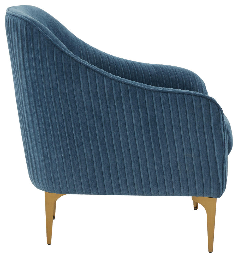 Serena Blue Velvet Accent Chair