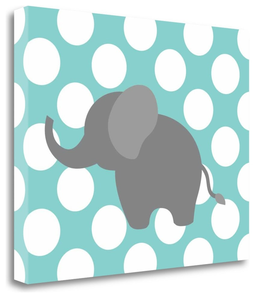 "Elephant Polka Dots" By Tamara Robinson, Giclee Print on Gallery Wrap Canvas