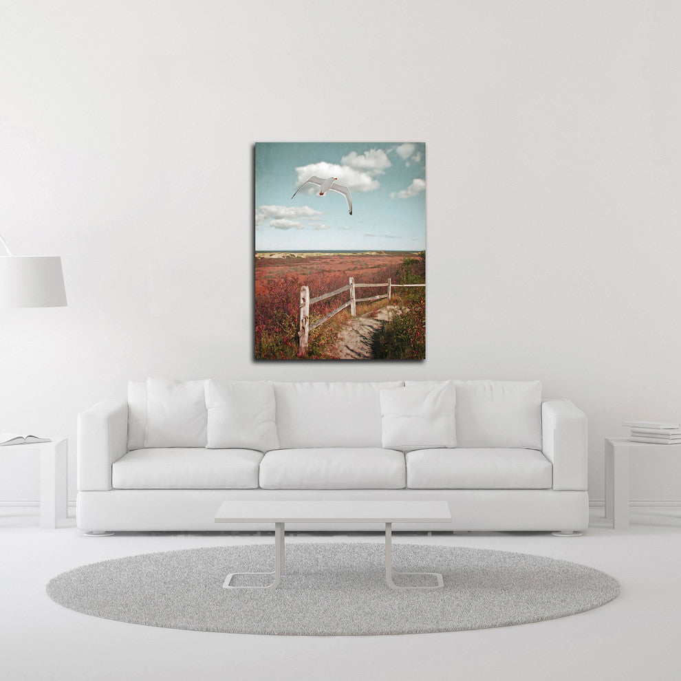 Gull over Coastal Trail by Brooke T. Ryan, Print on Canvas, 11" x 14"