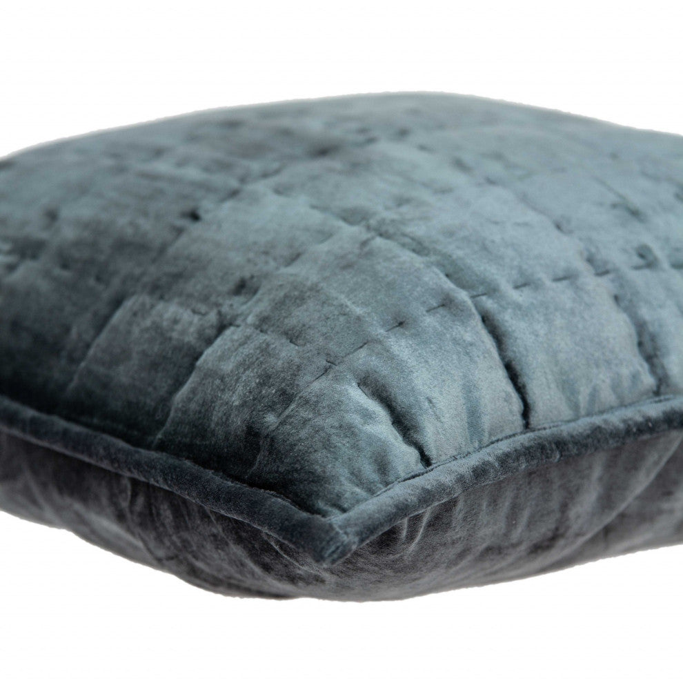 HomeRoots Super Soft Charcoal Solid Quilted Pillow Cover