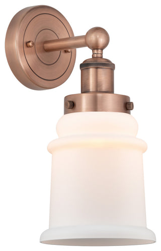 Canton 1-Light 6" Sconce, Antique Copper Finish, Matte White Shade