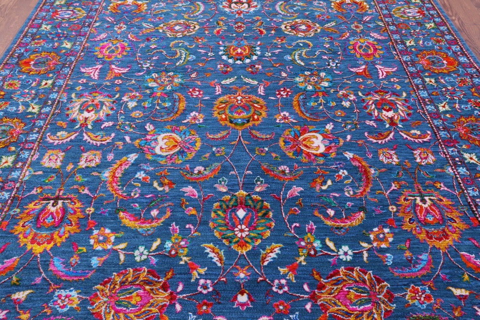 8' 2" X 10' 1" Wool & Silk Persian Hand Knotted Rug - Q14919