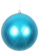 Vickerman N170612D 4" Turquoise Matte Glitter Swirl Ball Ornament, 4 Per Box