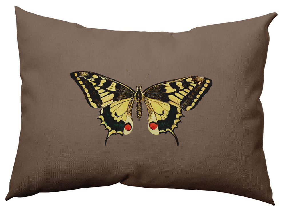 Rare Swallowtail Polyester Indoor Pillow, Ginger Snap Brown, 14"x20"