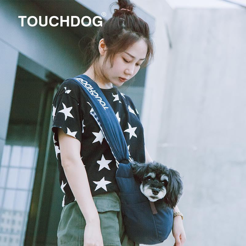 Touchdog 'Toga-Bark' Over-The-Shoulder Hands-Free Pet Carrier, Blue