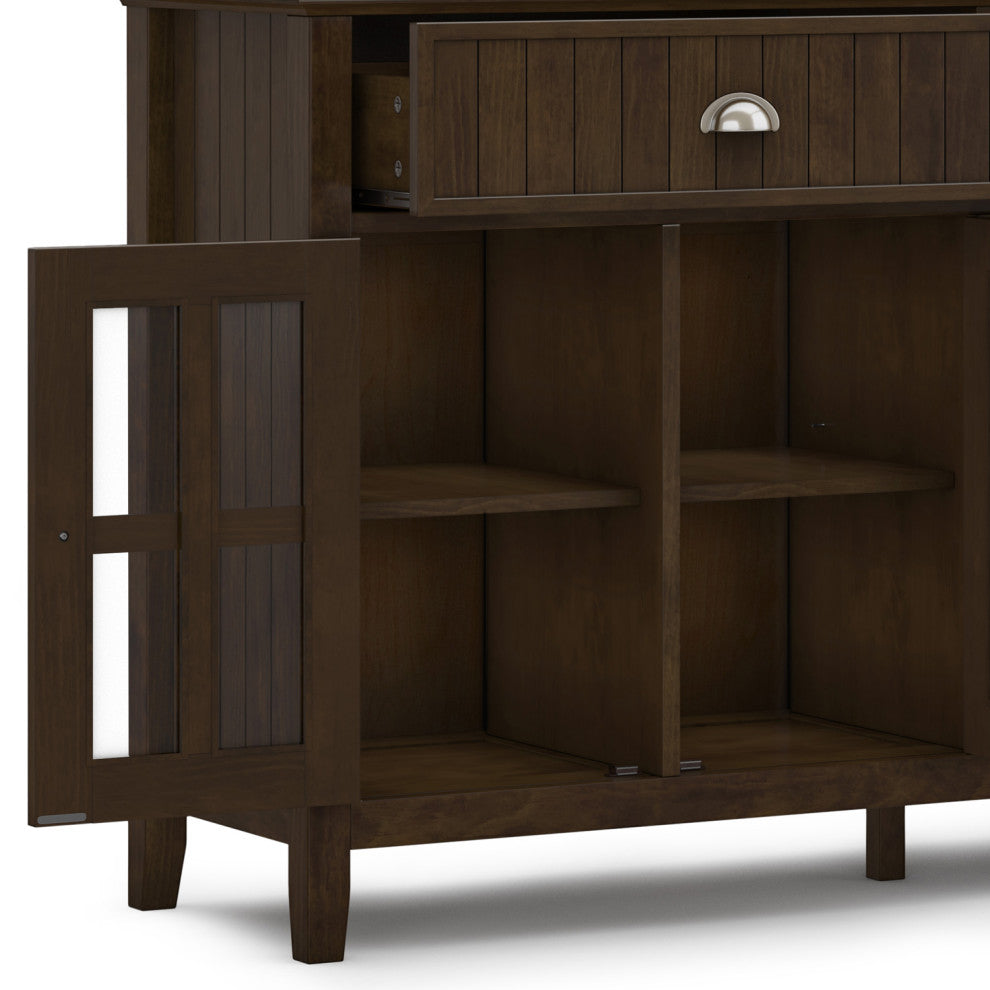 Acadian Solid Wood Large Sideboard Buffet, Brunette Brown