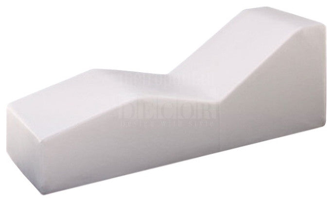 White Cushioned Chaise Lounge, Modern Outdoor Wave Chaise