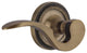 Rope Rose With Manor Lever, Antique Brass, Passage, Left-Handed