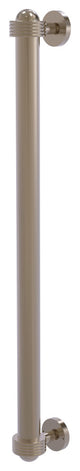 18" Refrigerator Pull With Groovy Accents, Antique Pewter