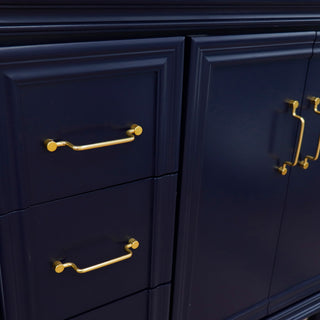 37" Single Vanity, Blue Finish With Black Galaxy