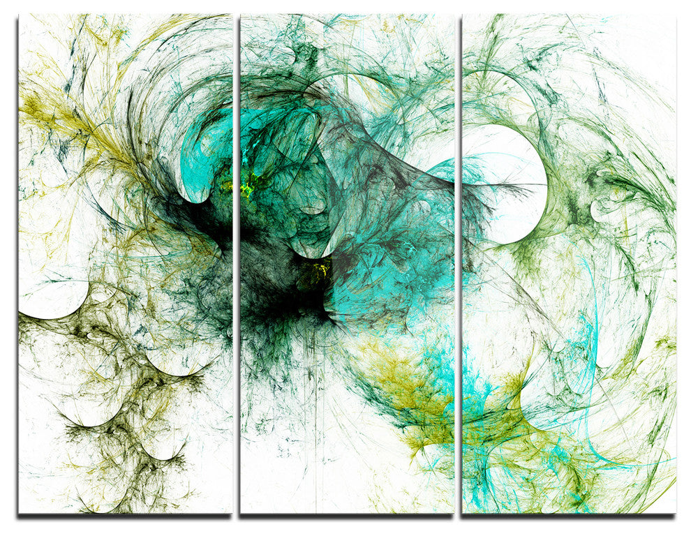 "Fractal Digital Paint Pattern" Digital Metal Wall Art, 3 Panels, 36"x28"