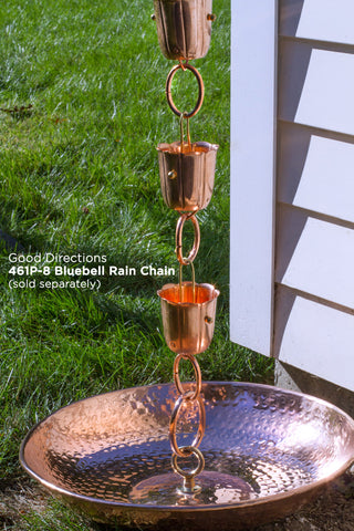 100% Pure Copper Rain Chain Basin, Large 16-1/2 Inch Diameter, 4 Inches High