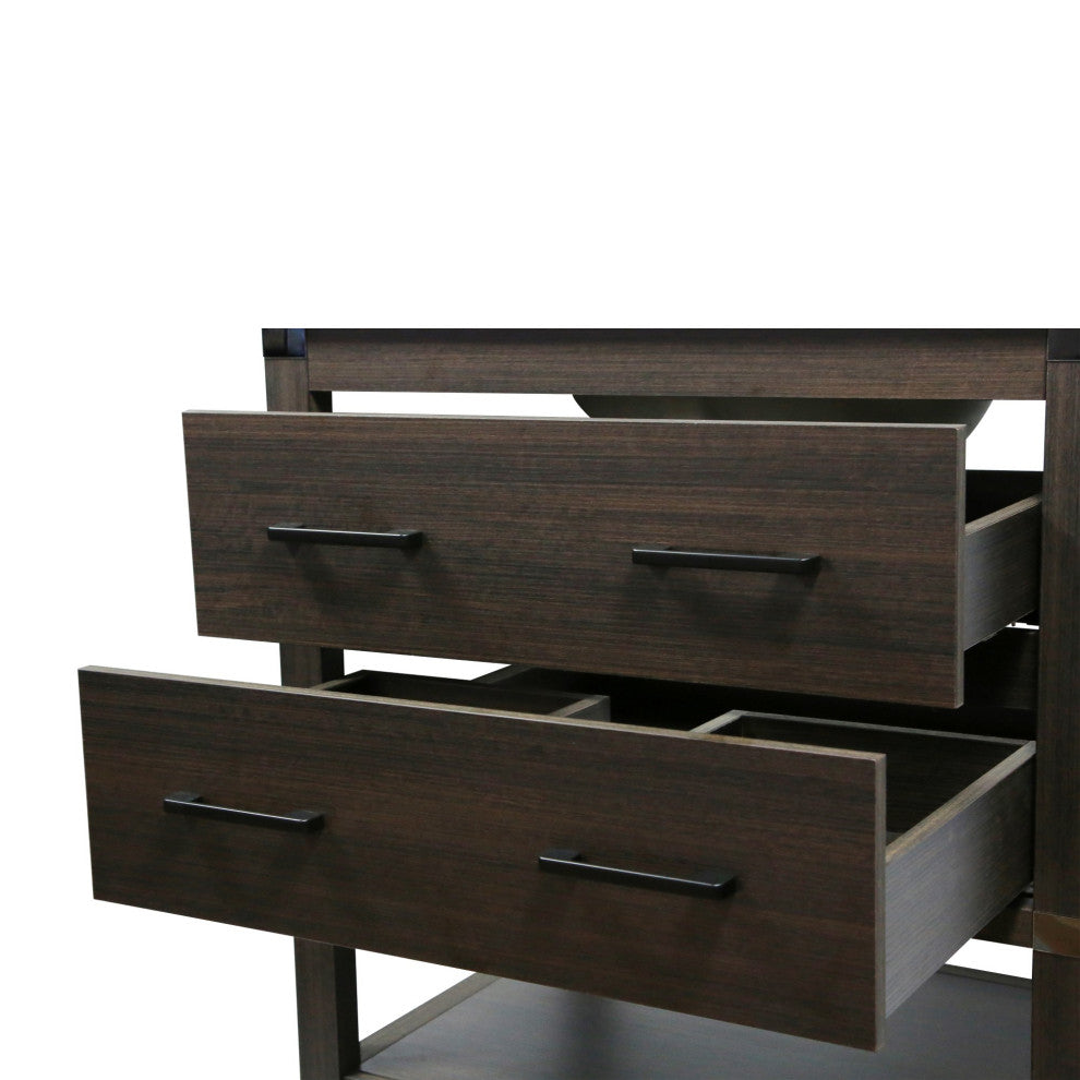 Single Vanity, Dark Gray RG Finish Top With White Engineered Stone And Oval Sink, 31"