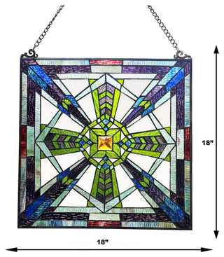 Aylmer Mission-Style Stained Glass Panel 18" Tall