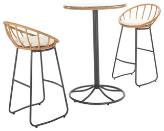 Safavieh Outdoor Lersa 3 Piece Lounger Set Natural/Beige