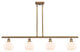 Innovations 516-4I-BB-G121-6 4 Light 48" Island Light, Brushed Brass