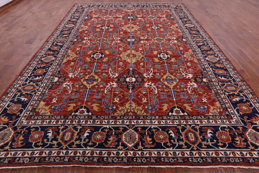Handmade Persian Fine Serapi Wool Rug 9' 11" X 13' 8" - Q12859
