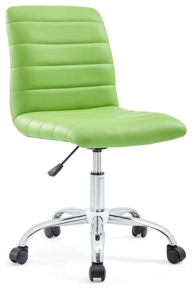 Ripple Armless Mid Back Office Chair, Bright Green