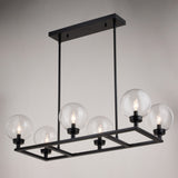 Lander 35" 6 Light Linear Chandelier Matte Black