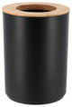 Black Bathroom Trash Can PADANG Bamboo Top 1.3 Gal- 5 Liters