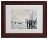 'The Thames Below Westminster' Matted Framed Canvas Art by Claude Monet