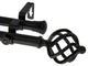 Twist Double Curtain Rod, Black, 120"-170"