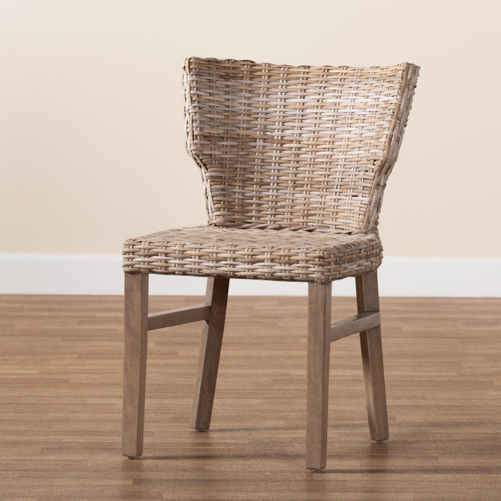 Liana Modern Rattan and Wood Dining Chair