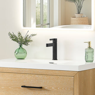 Stila Single Hole Single-Handle Bathroom Faucet, Matte Black