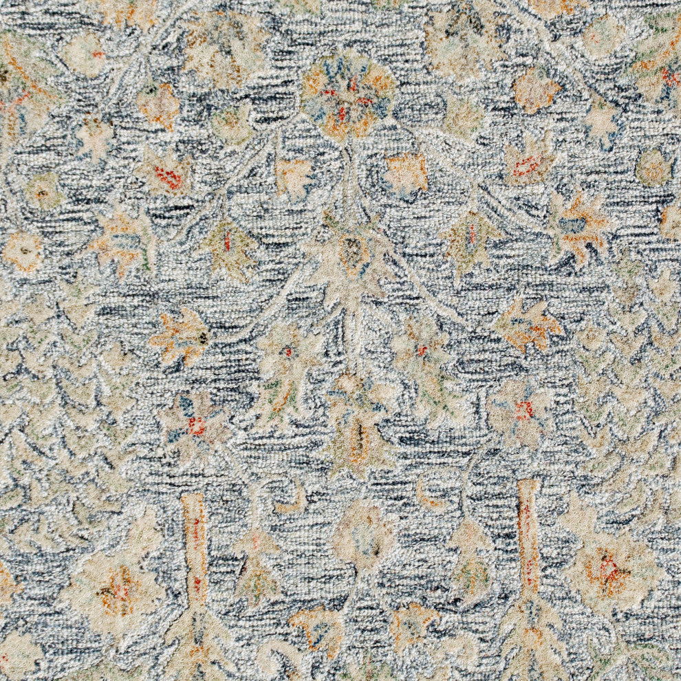 Ox Bay Vin Lex Abstract Hand-Tufted Area Rug, Slate Blue, 8'6" Round