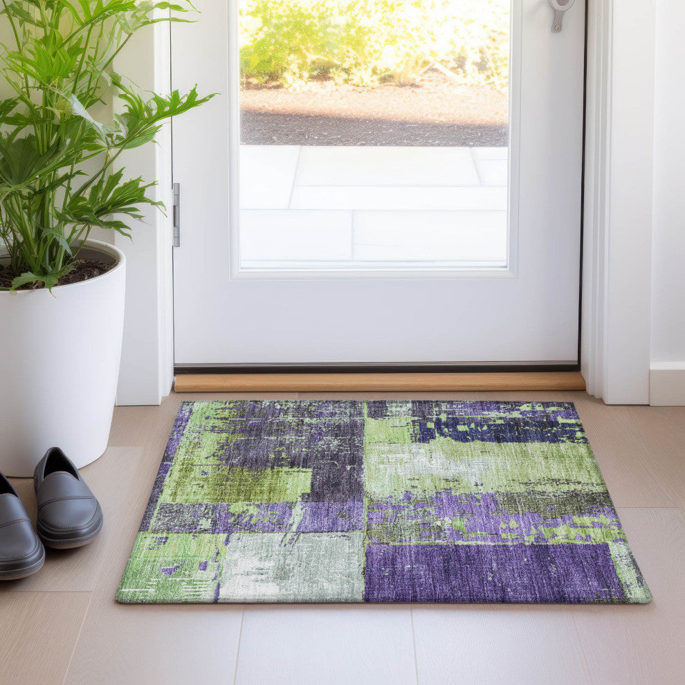Machine Washable Indoor/Outdoor Chantille ACN1866 Aloe 1'8" x 2'6" Rug