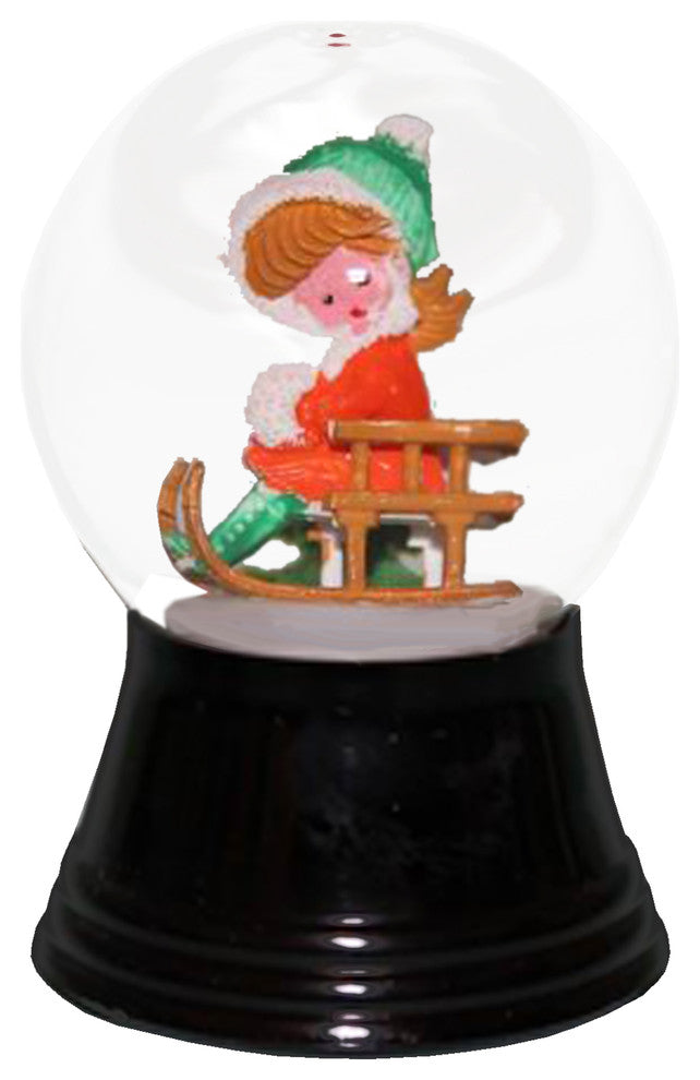 Perzy Snowglobe- Small Girl On Sled