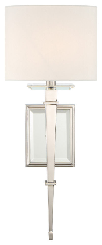 Crystorama Clifton 1-Light Sconce, Polished Nickel