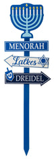 42"H Wooden HANUKKAH Yardstake With Light