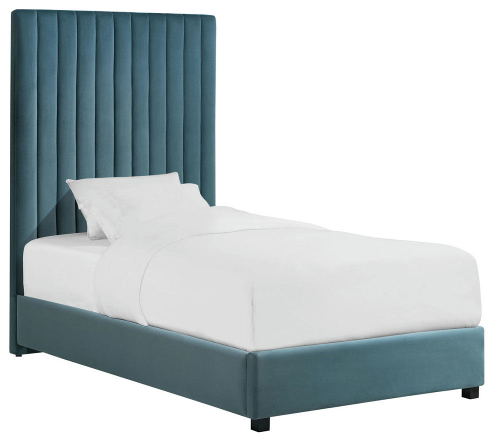 TOV Furniture Arabelle Sea Blue Bed in Twin