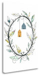 "Bird Houses And Wreath" By Sarah Ogren, Giclee Print on Gallery Wrap Canvas