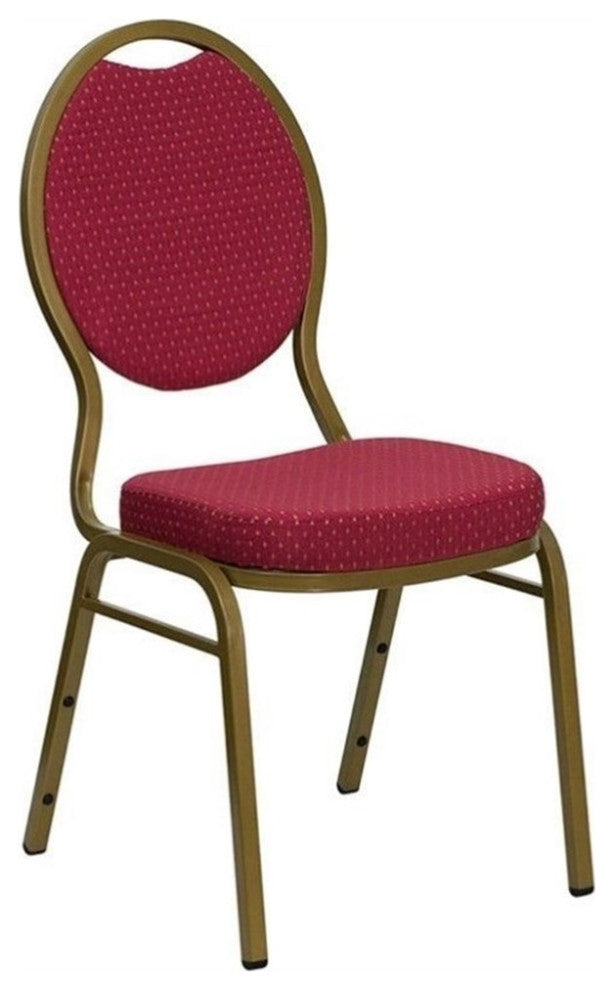 Flash Furniture Hercules Teardrop Back Stacking Chair with in Burgundy
