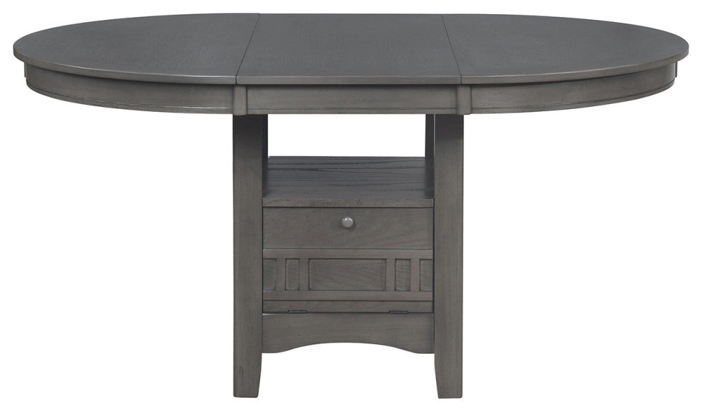Wood Dining Table With Storage, Medium Gray