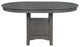 Wood Dining Table With Storage, Medium Gray