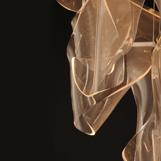 ET2 E24875-133 Rinkle 22"W LED Multi Light Abstract Pendant - Brushed Gunmetal