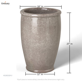 Round Planter, Gray Lg 18X27"H