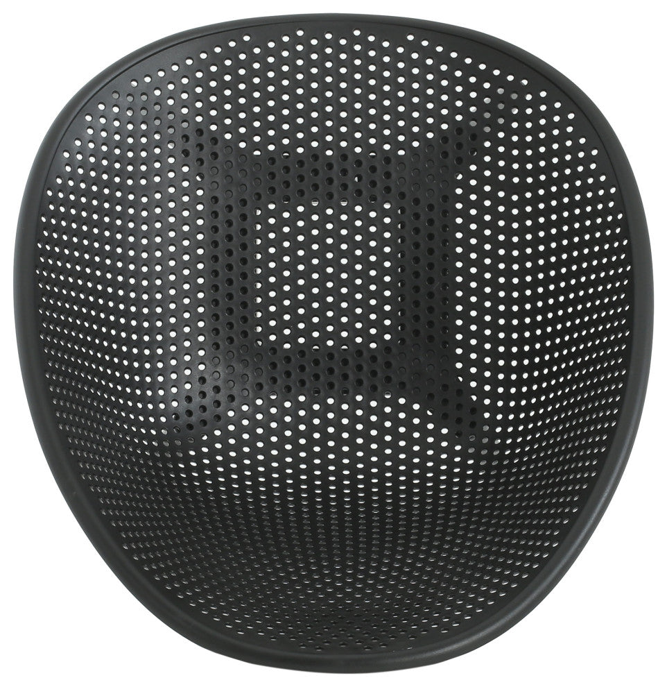 GDF Studio Outdoor Polypropelene Plastic Gable Dining Chairs, Set of 2, Black