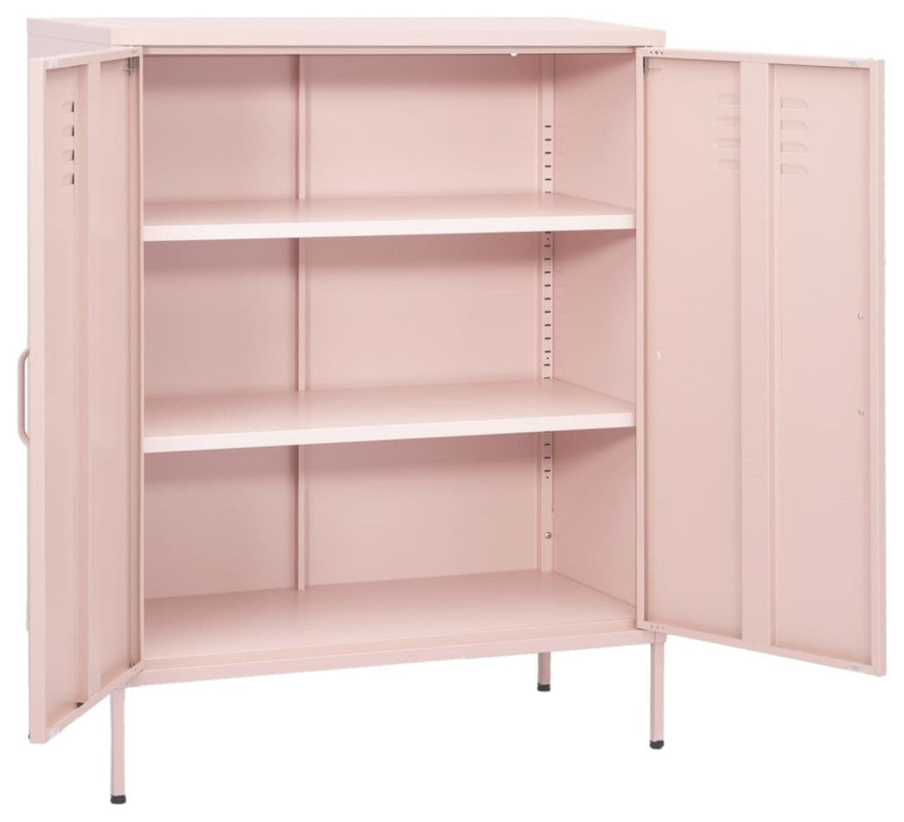 Vidaxl Storage Cabinet Pink 31.5"x13.8"x40" Steel