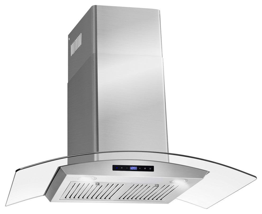 Cosmo 380 CFM Wall Mount Range Hood With Touch Controls, Stainless Steel, 36"